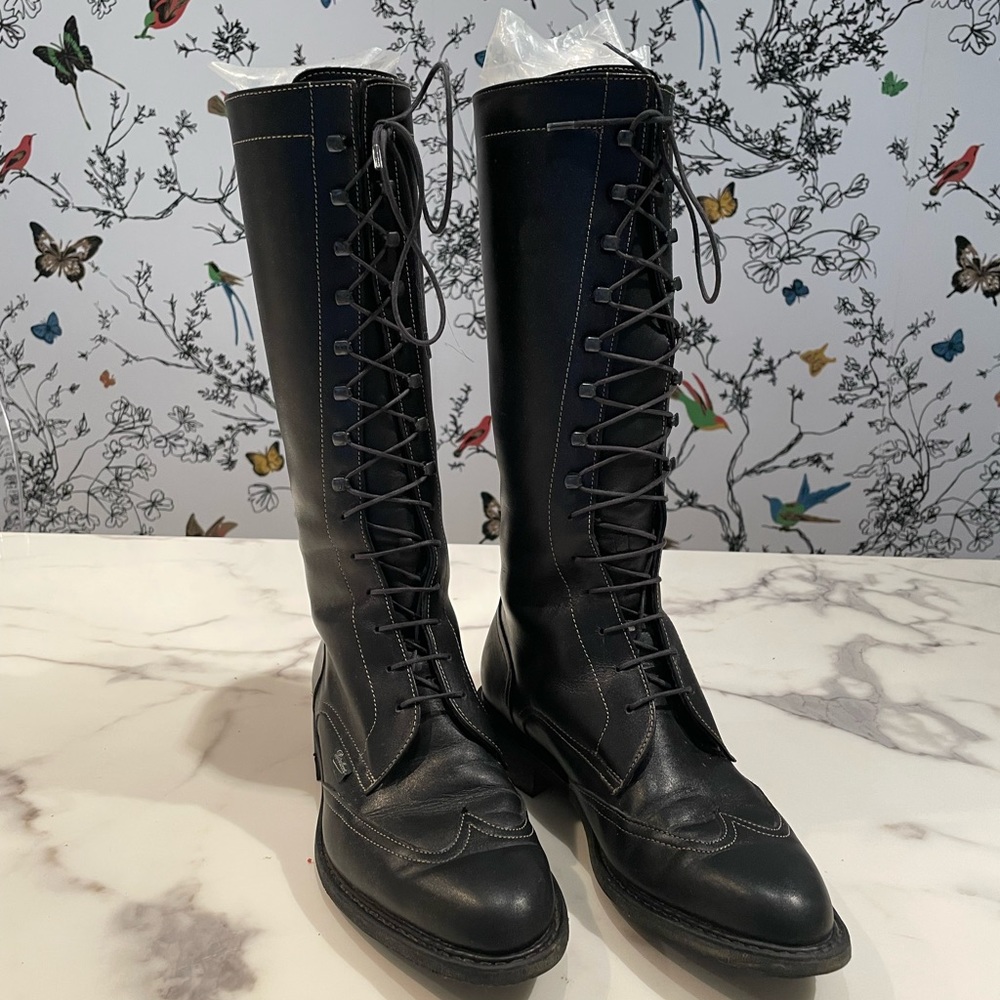 Vintage Black PARABOOT womens lace up boots Size 6